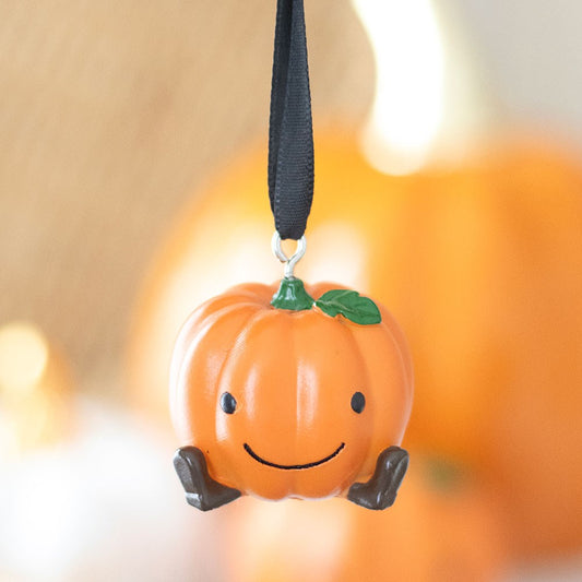 Smiling hanging pumpkin ornament