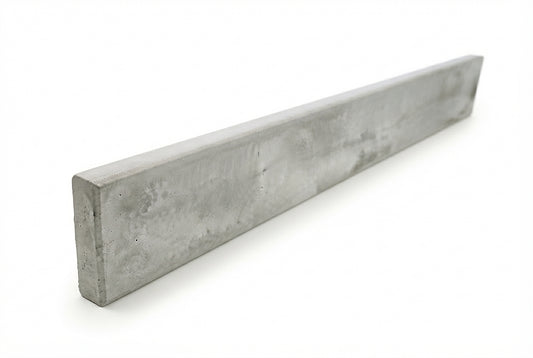 A long, rectangular gray concrete or stone slab shown at an angle on a clean white background.