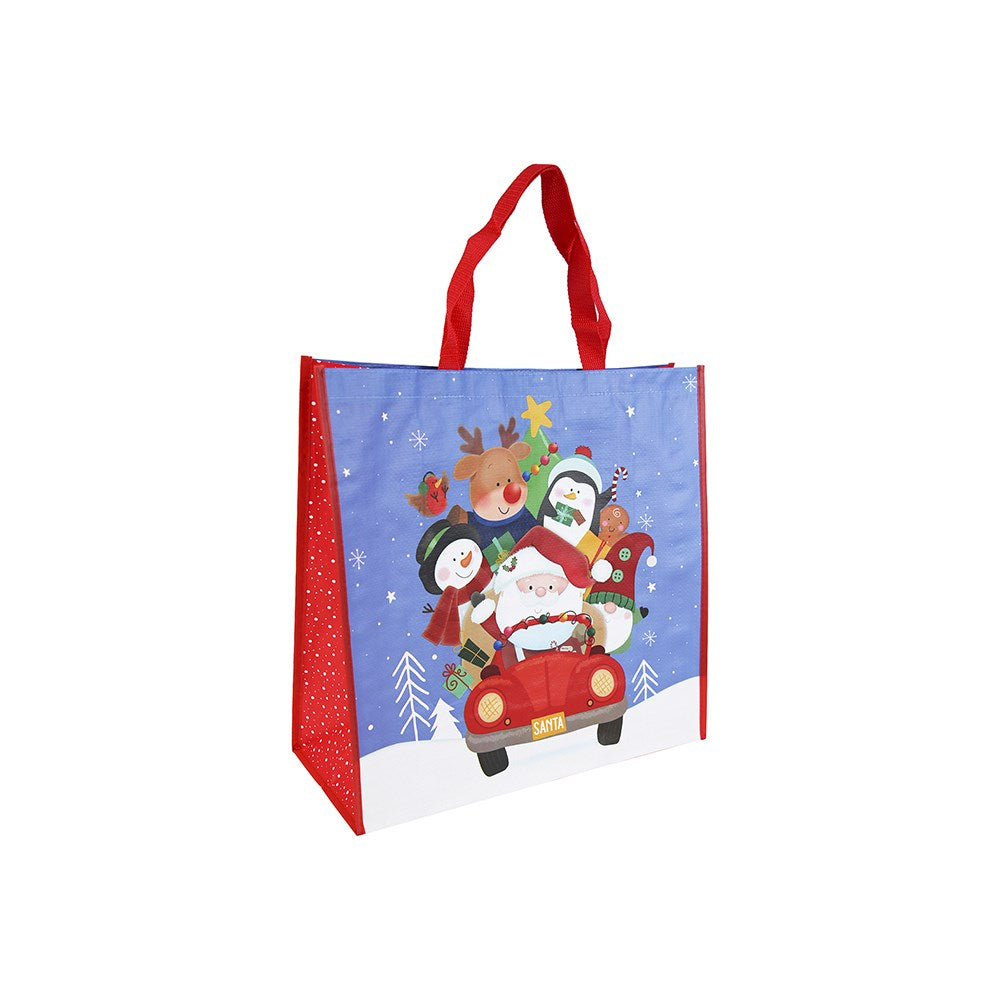 Christmas Themed Woven Shopping Bag