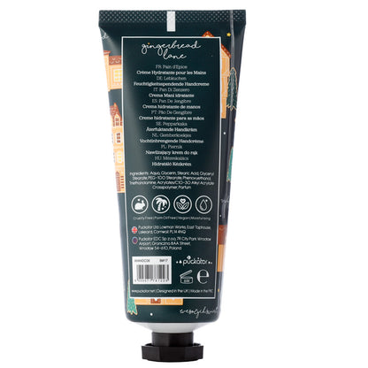 Hand cream tube with label on a white background