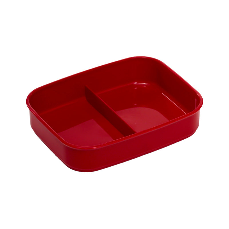 Baker Street Christmas Red and Green Clip Lock Bento Lunch Box With Cutlery