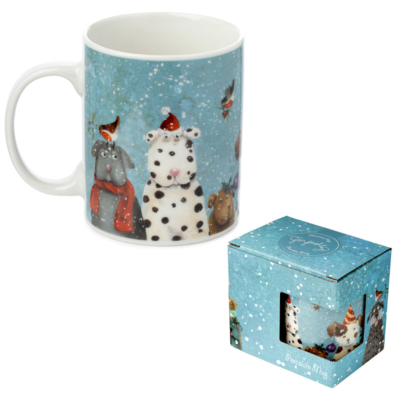 Mug with animal design in a blue box packaging