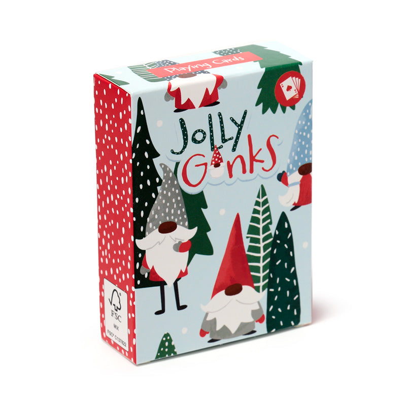 Box of 'Jolly Gonks' with Christmas-themed design on a white background
