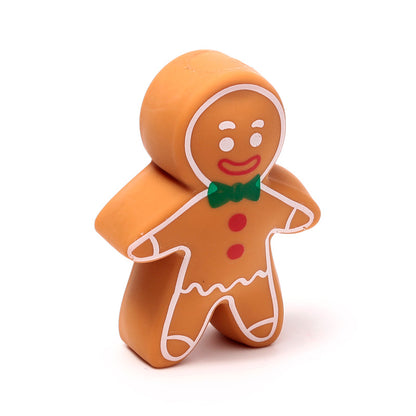 Stretchy gingerbread toy on a white background