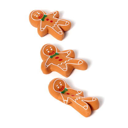 3 stretchy gingerbread toy on a white background