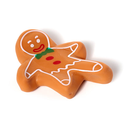 Stretchy gingerbread toy on a white background