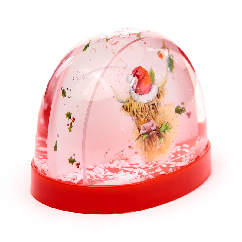 Christmas-themed snow globe with a deer design on a white background
