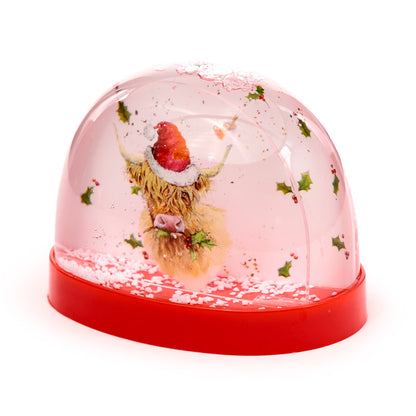 Christmas-themed snow globe with a deer design on a white background