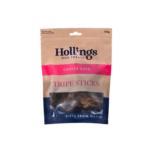 Hollings Tripe Sticks 100g on a white background