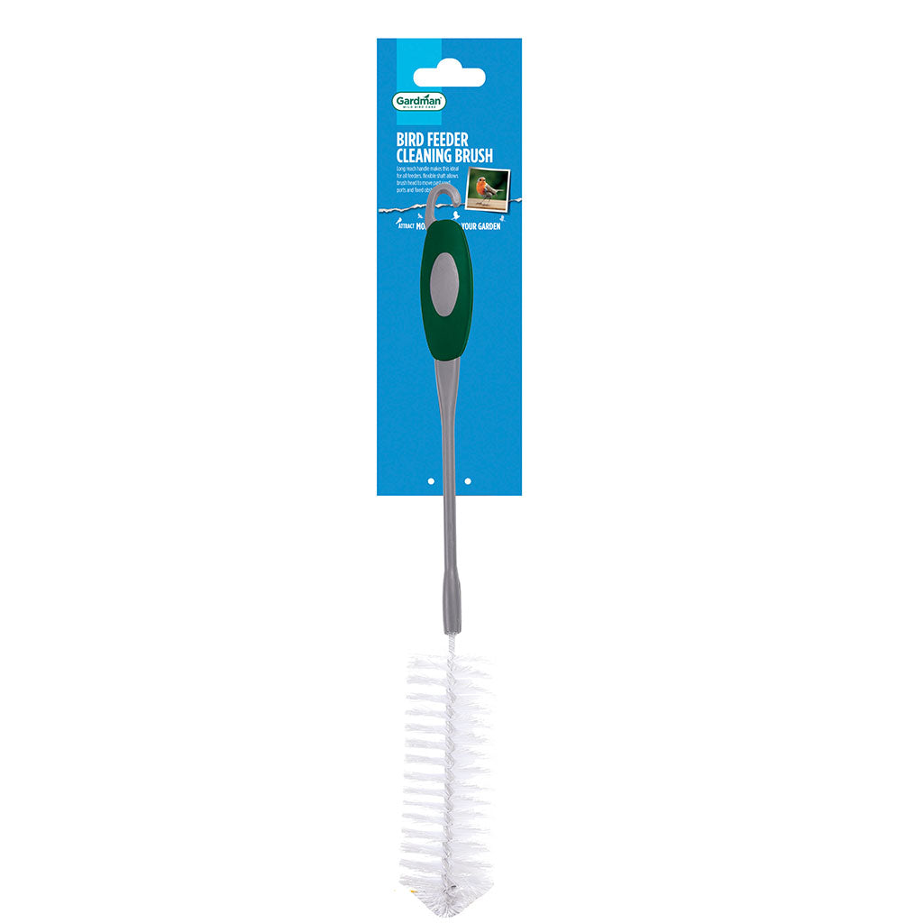 Bird feeder cleaning brush with packaging on a white background