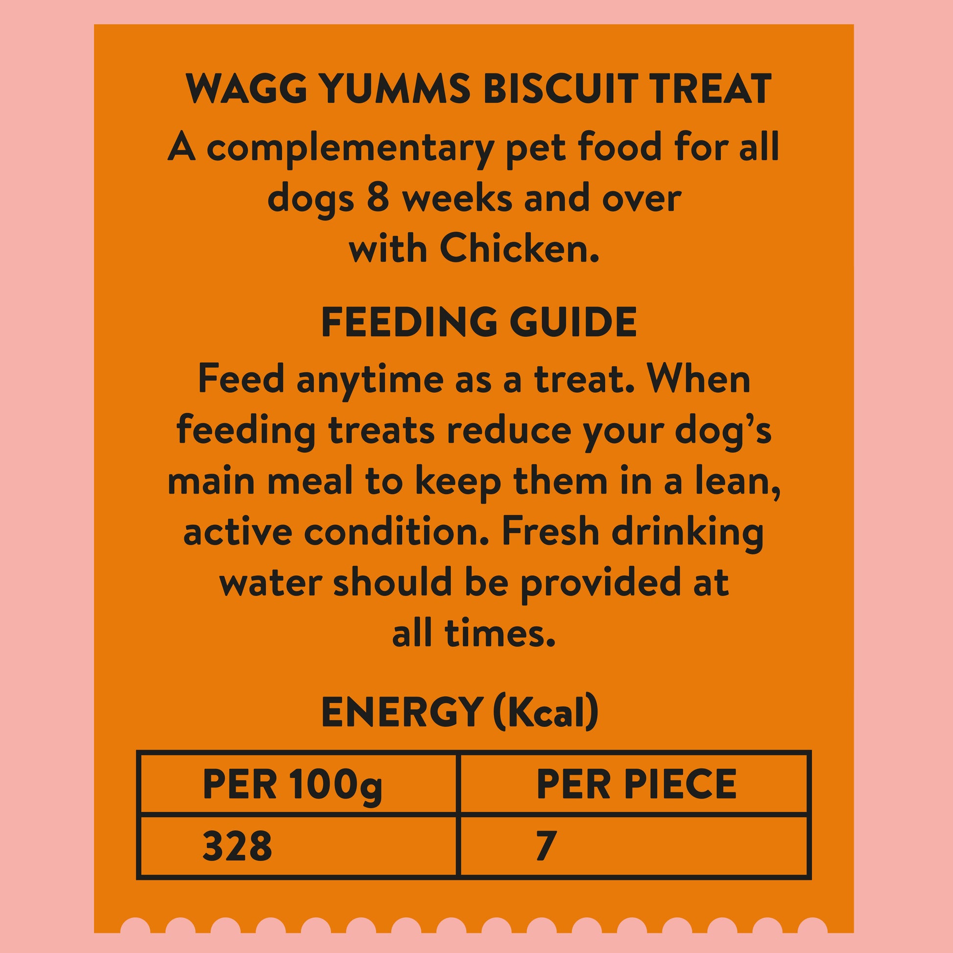 Nutritional Information and feeding guide Wagg Treats Yumms Chicken