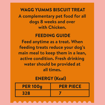 Nutritional Information and feeding guide Wagg Treats Yumms Chicken