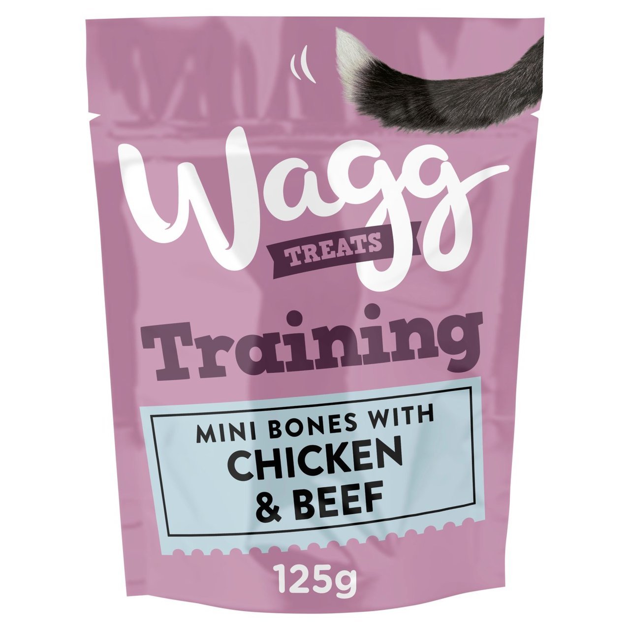 Wagg Treats Training Treats Chicken & Beef 125g on a white background