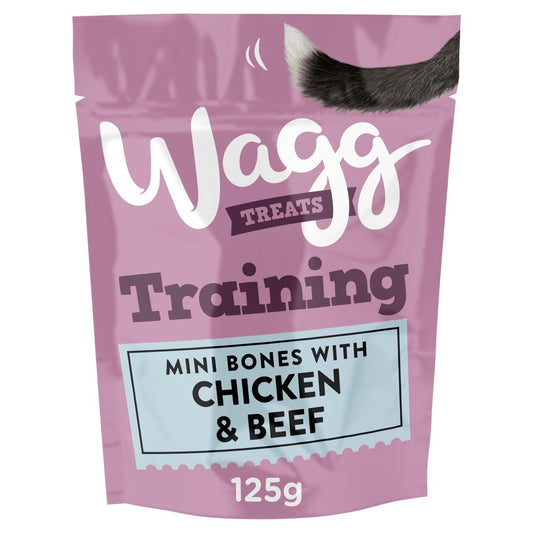 Wagg Treats Training Treats Chicken & Beef 125g on a white background