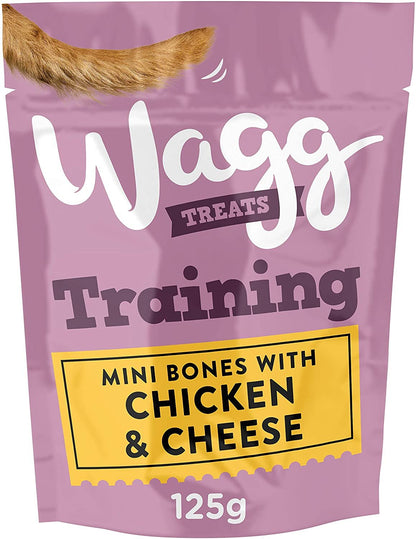 Wagg Treats Training Treats Chicken & Cheese 125g on a white background