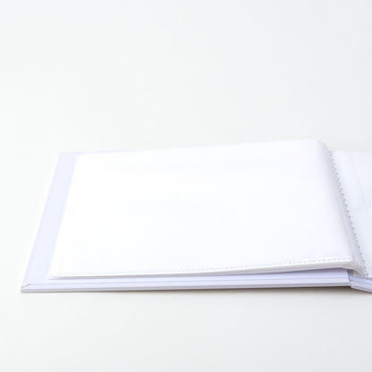 Open book with blank pages on a white background