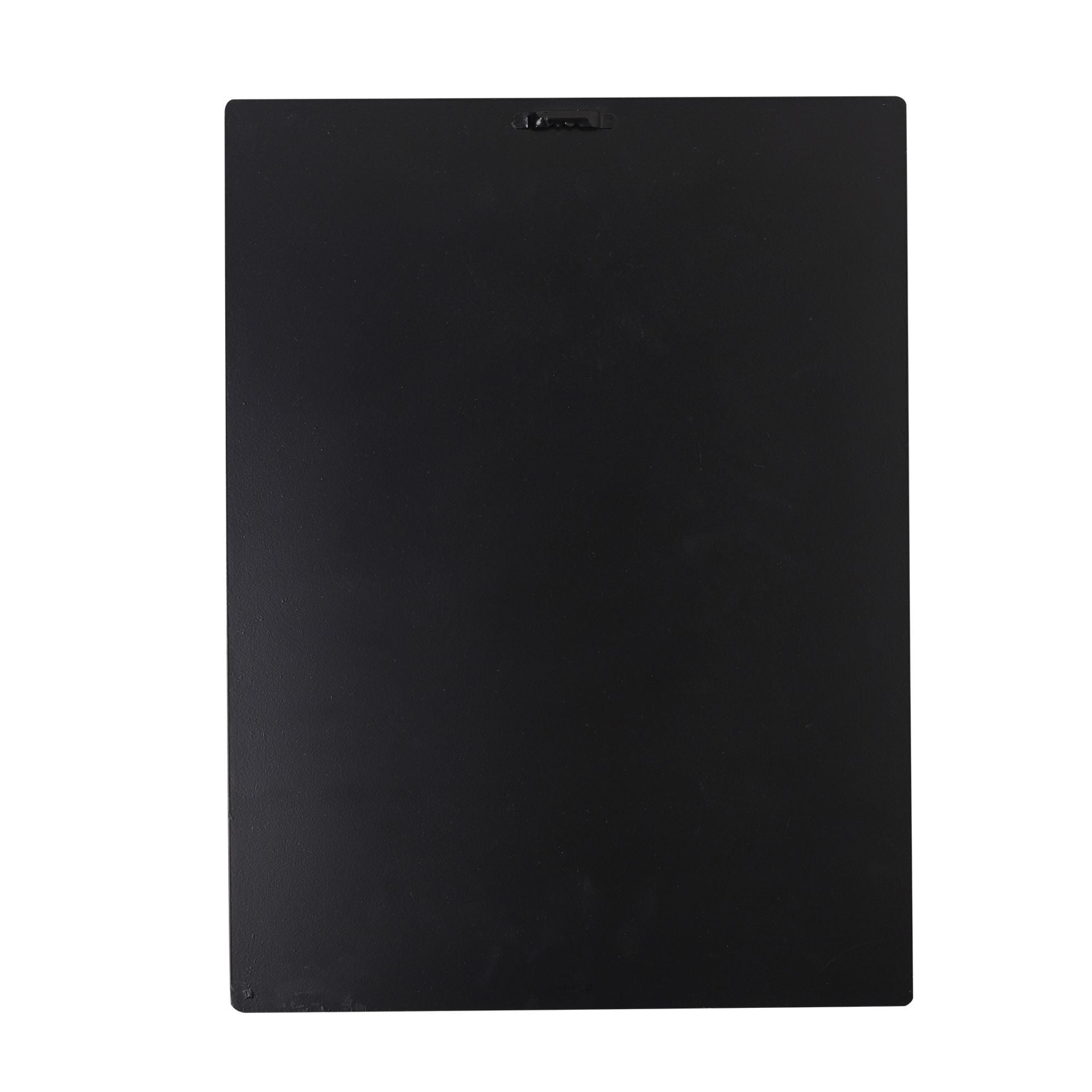Black rectangular mat on a white background