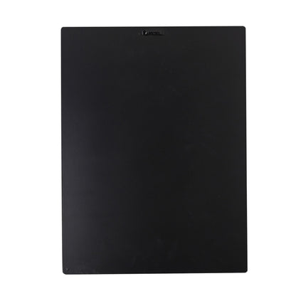 Black rectangular mat on a white background