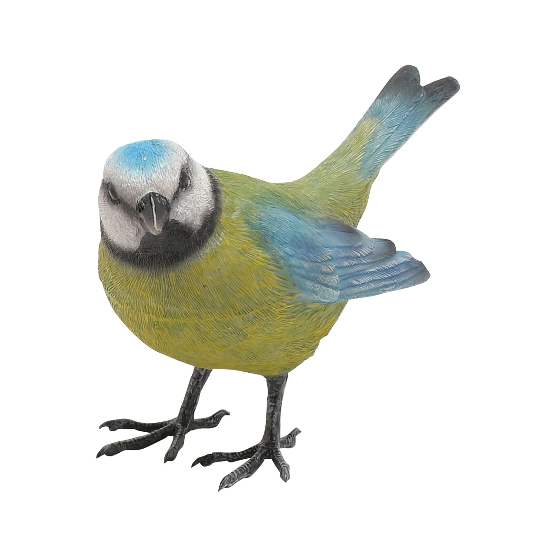 Colorful bird figurine on a white background