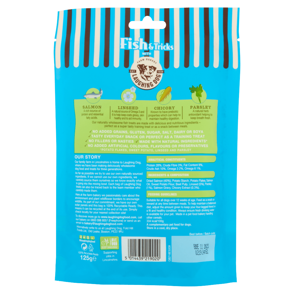 Laughing Dog Fish & Tricks Dog Treats (Fishy Treats) 125g