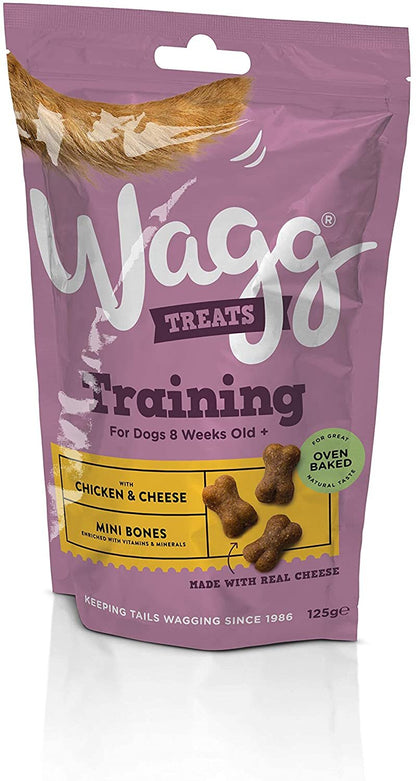 Wagg Treats Training Treats Chicken & Cheese 125g on a white background