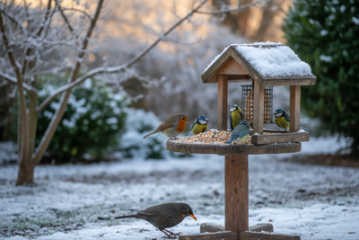 Feeding birds in Winter