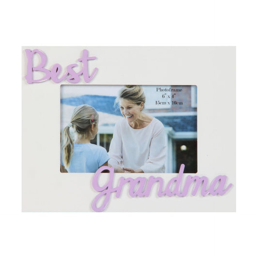 Photo frame with 'Best Grandma' text and a photo of two women.