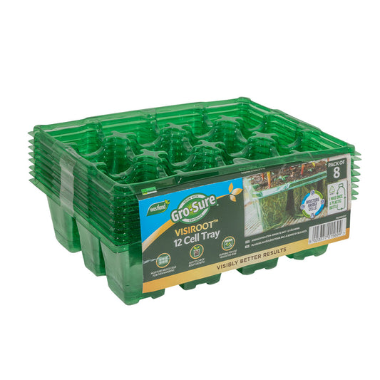 Green Gro-Sure Visiroot 12 Cell Tray packaging on a white background