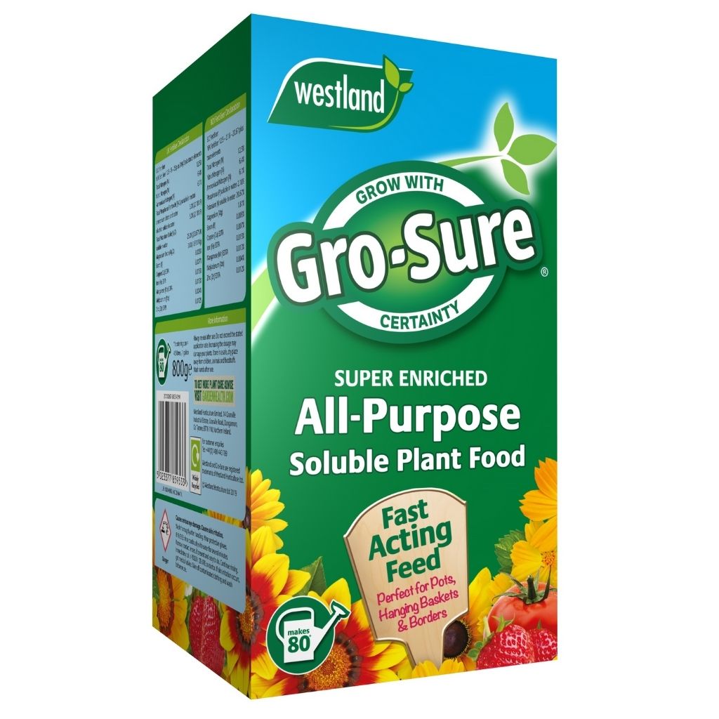 Box of Gro-Sure All-Purpose Soluble Plant Food on a white background