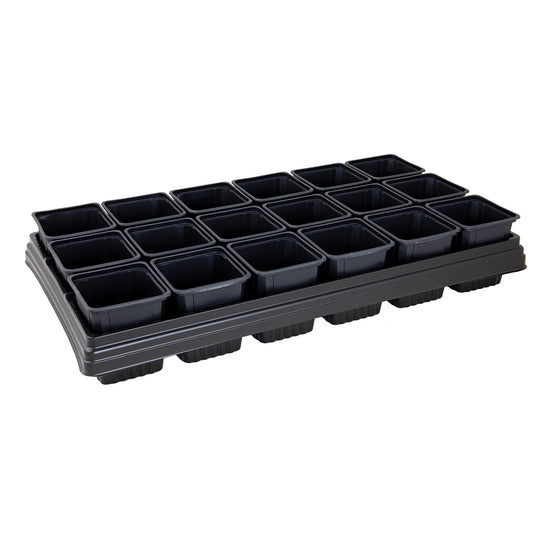 Grow It Growing Tray with 18 Square Pots on a white background
