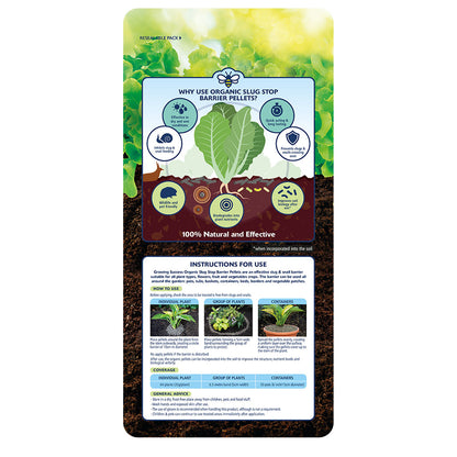 Back of Growing Success Slug Stop Pellet Barrier 2.25KG on a white background