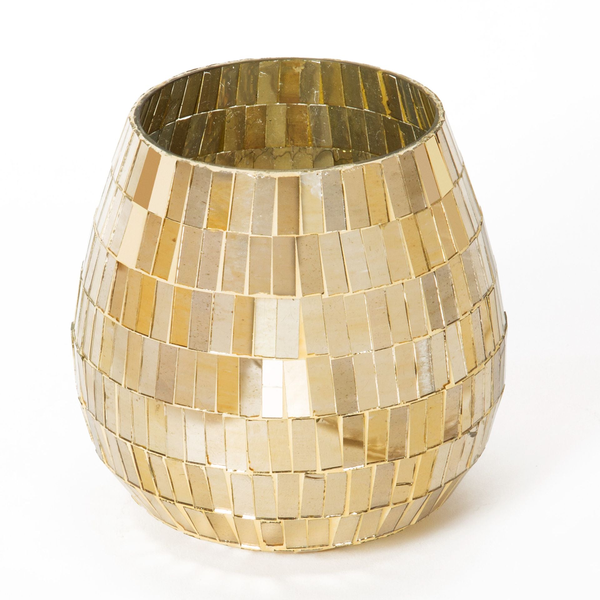 Gold candle holder on a white background