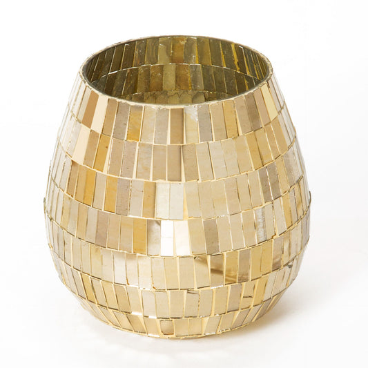 Gold candle holder on a white background