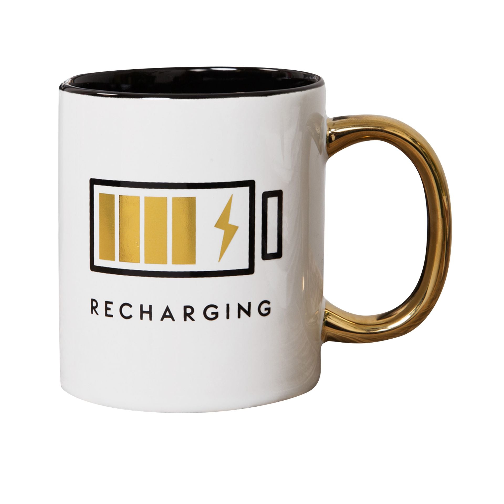 White and gold mug