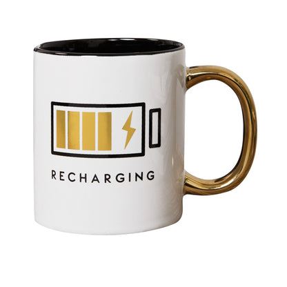 White and gold mug