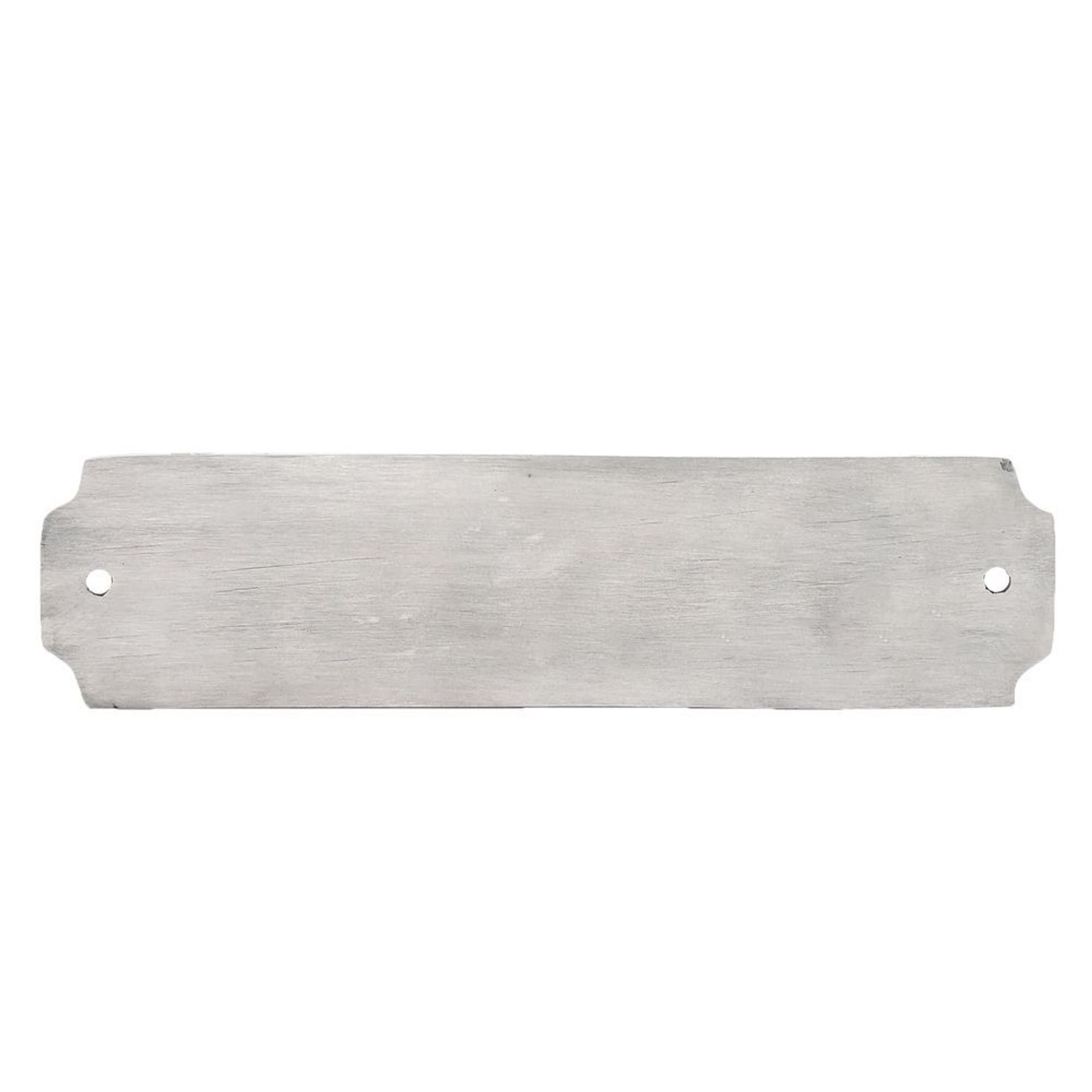 Metallic rectangular plate on a white background
