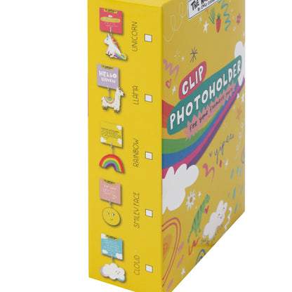 Yellow box with colorful illustrations and text on a white background