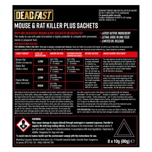 Deadfast Mouse and Rat Killer Plus x 15 Sachets