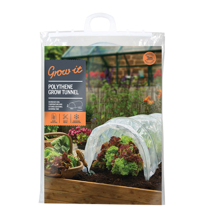 Packaged Grow It Polythene Grow Tunnel on a white background