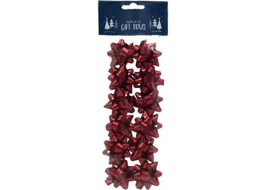 Red Foil Gift Bows Pack of 12