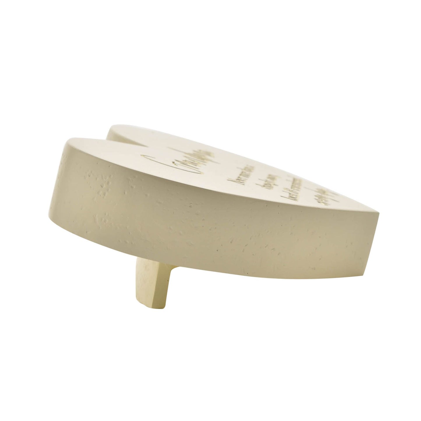 Beige wedge-shaped product on a white background
