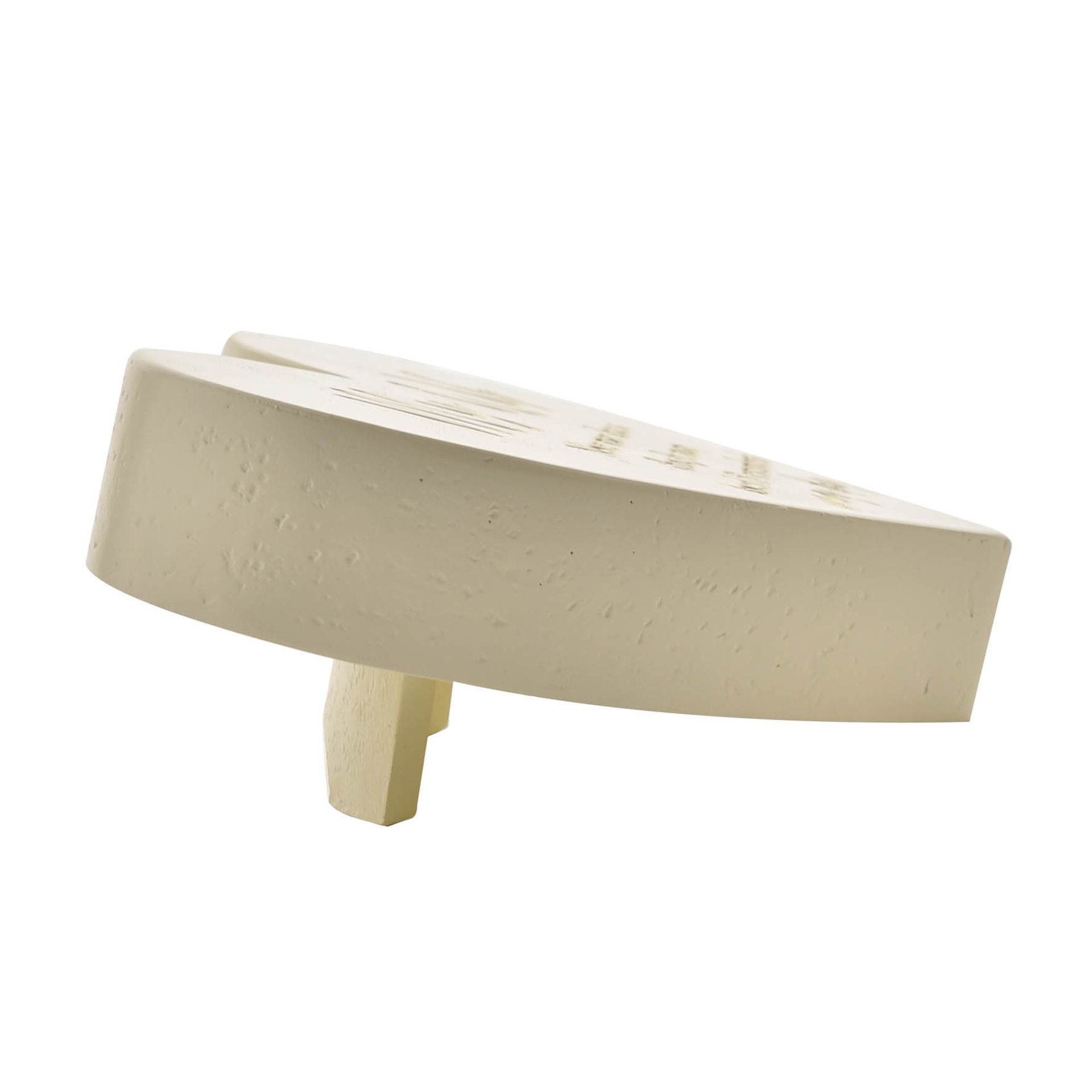 Beige ceramic object on a white background