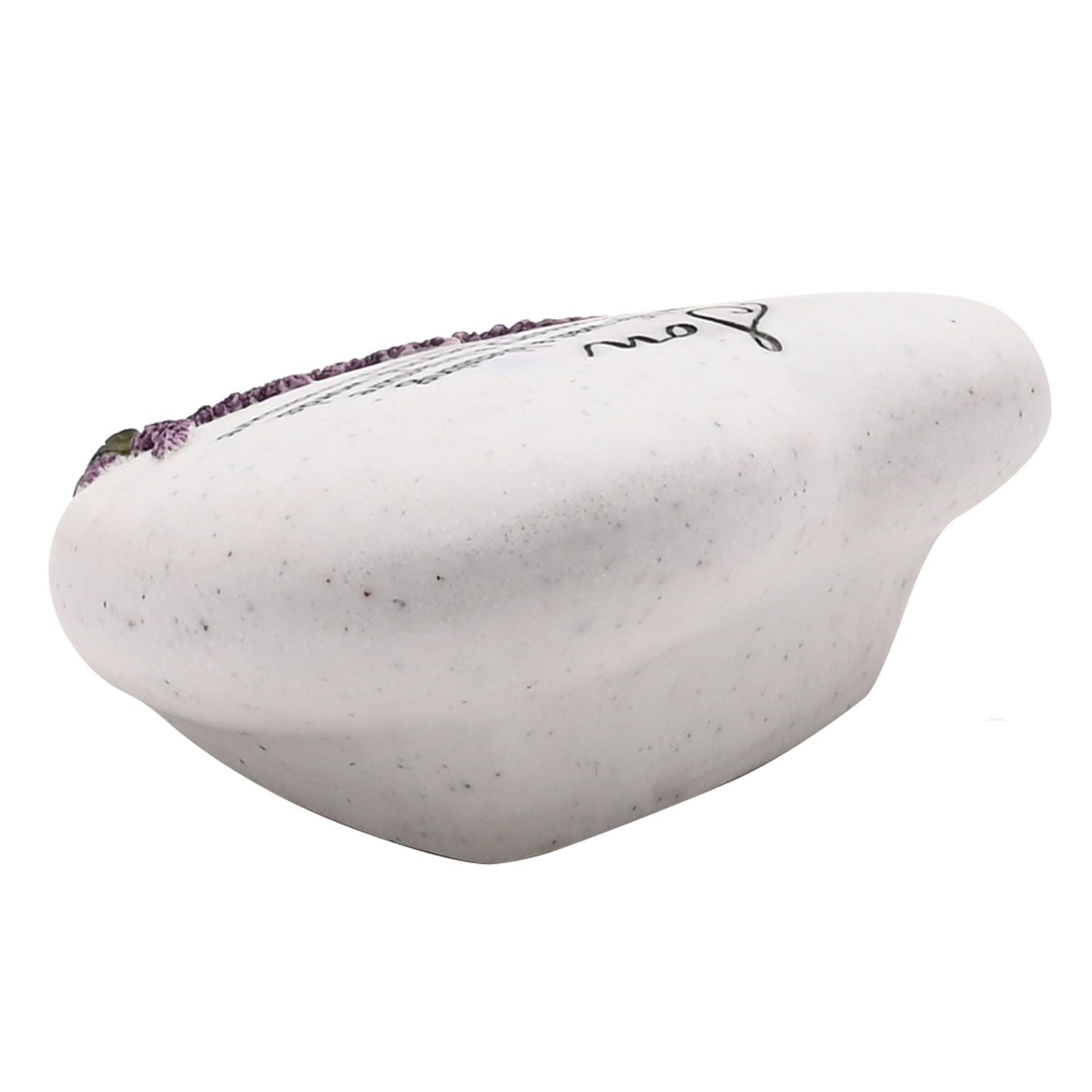 White and purple textured object on a white background