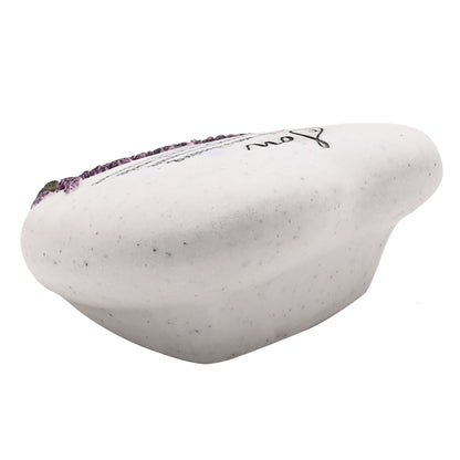 White and purple textured object on a white background