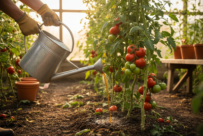 Using a watering can