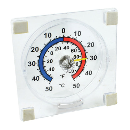 Temperature gauge with Fahrenheit and Celsius scales on a white background