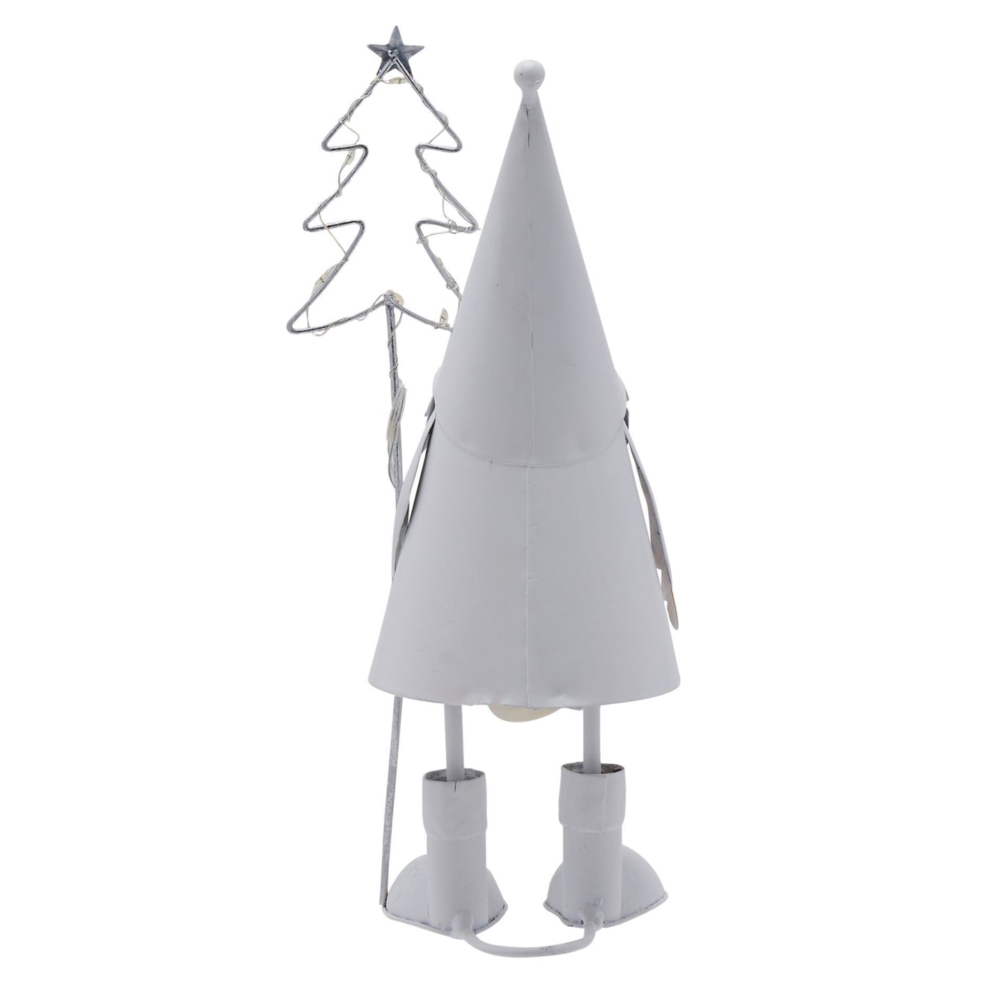 Decorative Christmas tree with a cone-shaped top and star on a white background