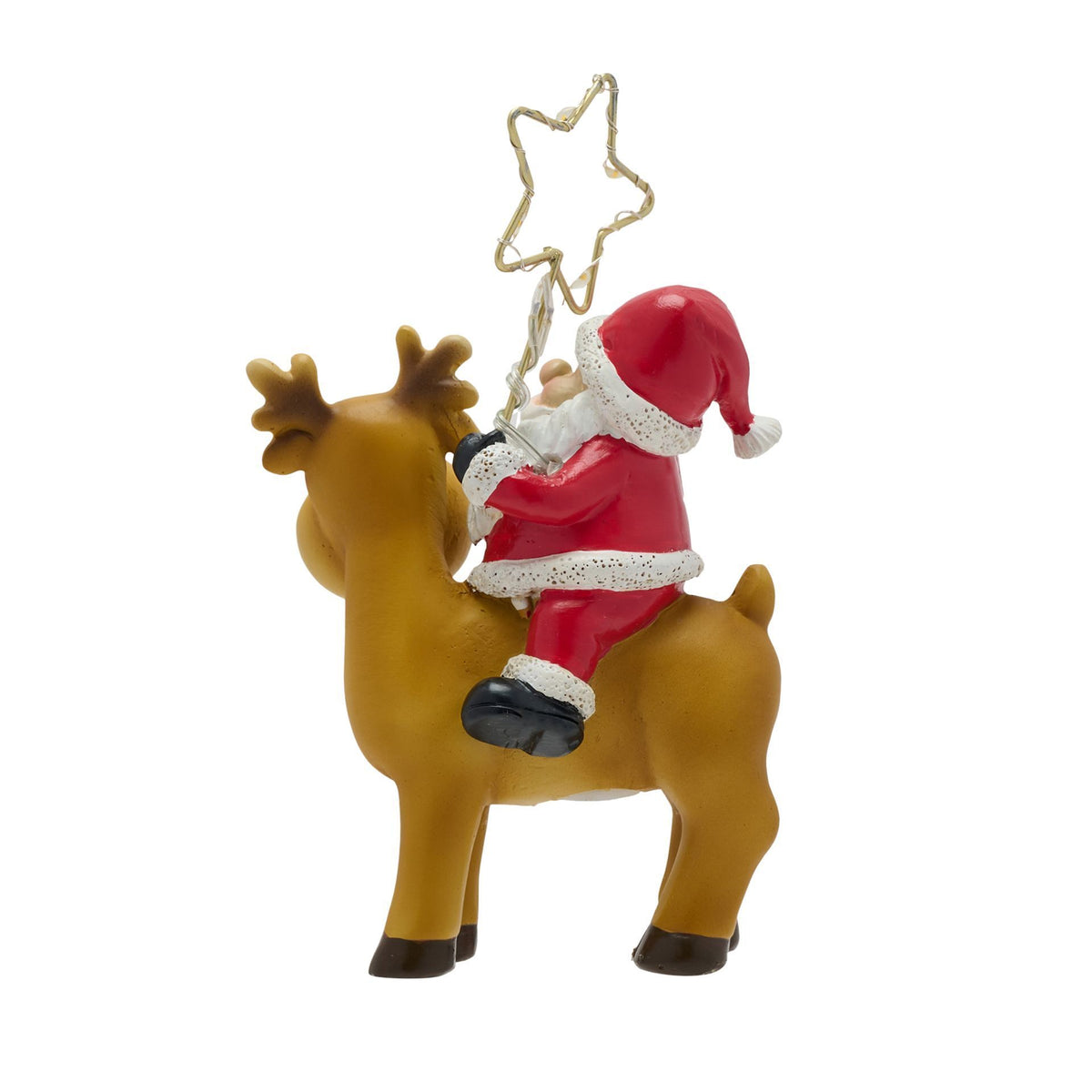 LED Santa On A Reindeer with Star
