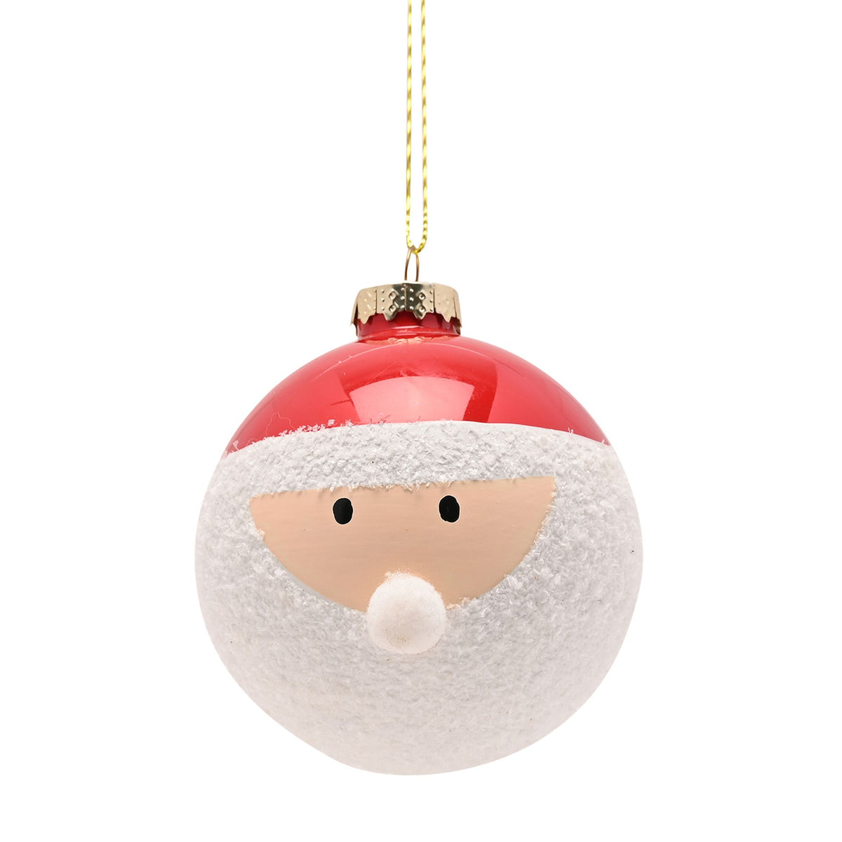 Glass Santa Hanging Christmas Bauble Decoration