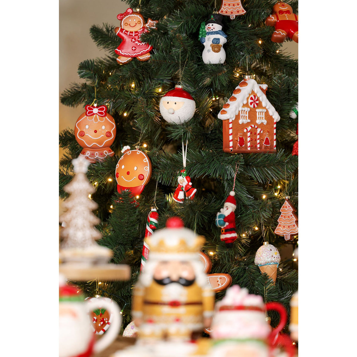 Glass Santa Hanging Christmas Bauble Decoration